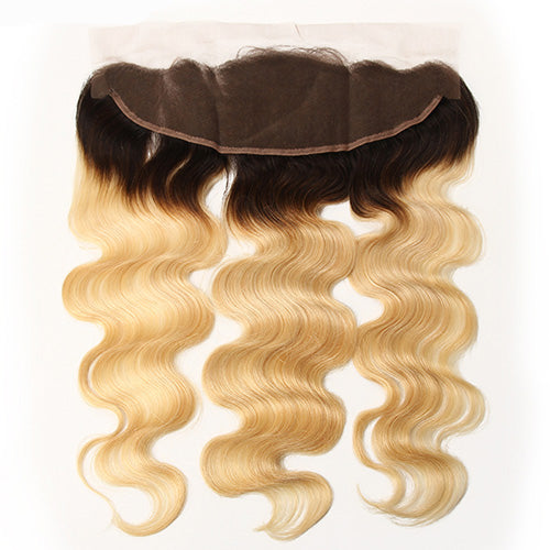 #1B613 Body Wave 13x4 Human Hair Blonde Transparent Frontal