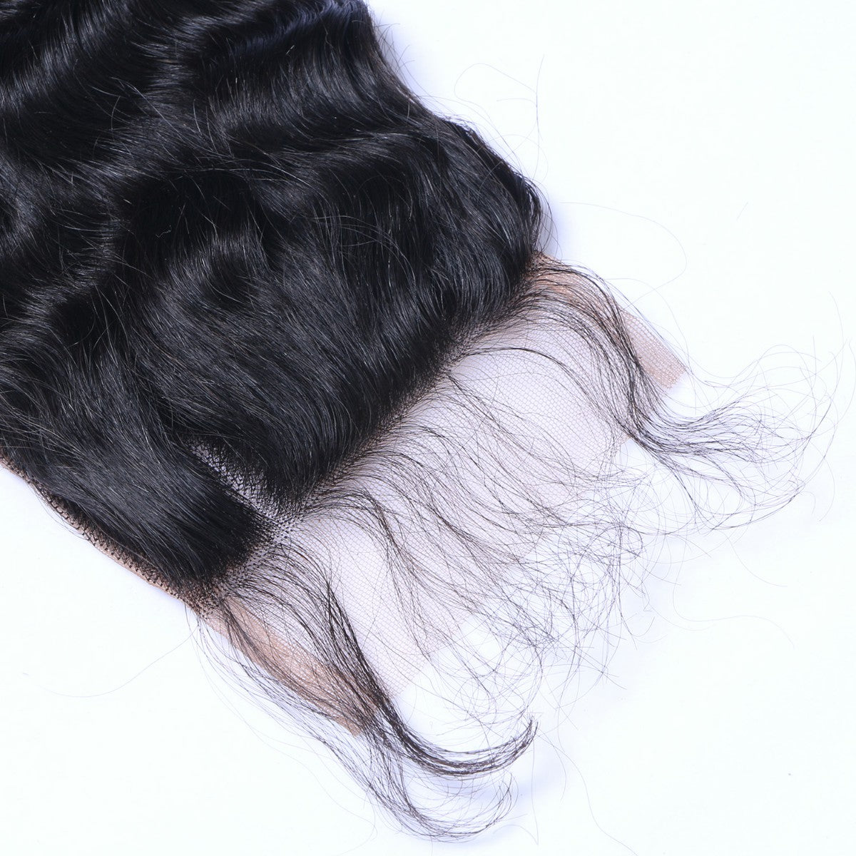 Deep Wave 4x4 Virgin Human Hair Natural Black Transparent Closure