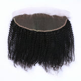 Kinky Curly 13x4 Virgin Human Hair Natural Black Transparent Frontal