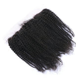 Kinky Curly 13x4 Virgin Human Hair Natural Black Transparent Frontal