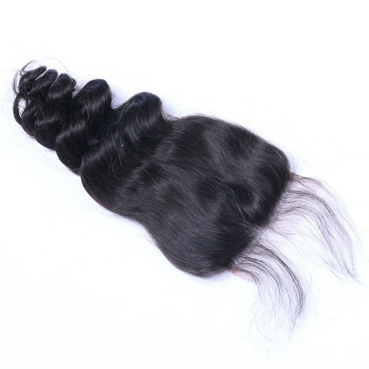 Loose Wave 4x4 Virgin Human Hair Natural Black Transparent Closure