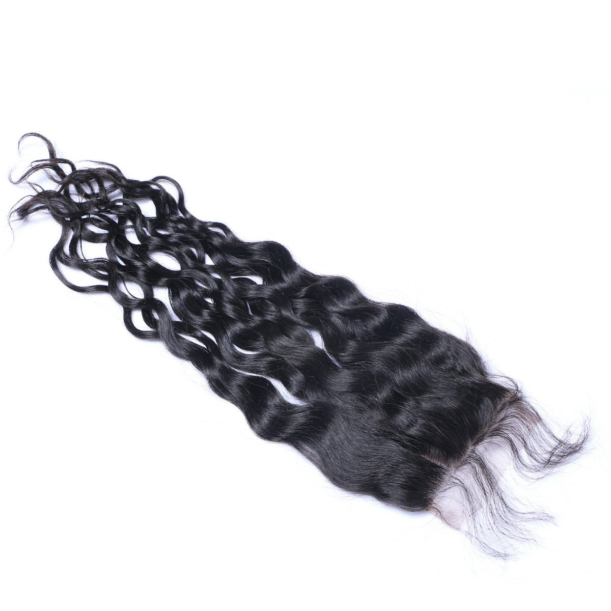 Natural Curly 4x4 Virgin Human Hair Natural Black Transparent Closure