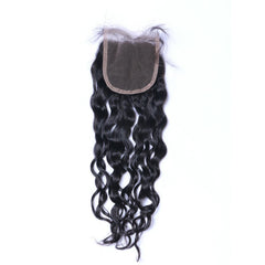 Natural Curly 4x4 Virgin Human Hair Natural Black Transparent Closure