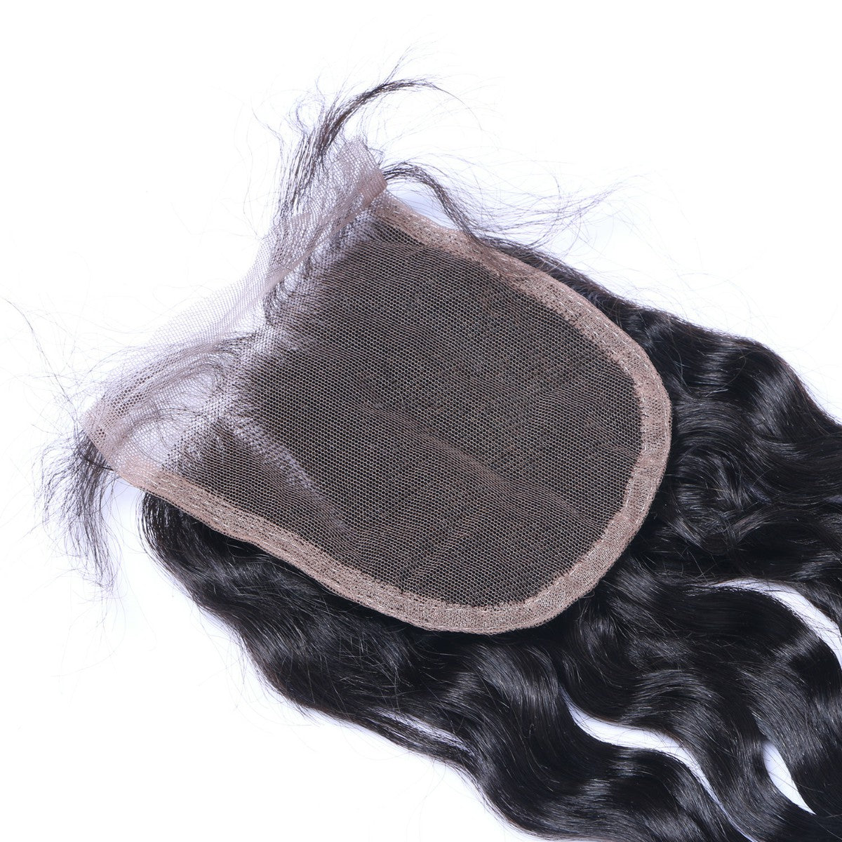 Natural Curly 4x4 Virgin Human Hair Natural Black Transparent Closure