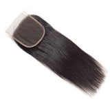 Straight 4x4 Virgin Human Hair Natural Black Transparent Closure