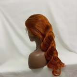 #350 Orange Ginger  13x4  Transparent Frontal Lace Wig Body Wave Color Wig