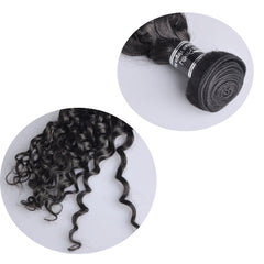 3 Bundle Deals With 4*4 Transparent  Closure Italy Curly Virgin Human Hair Natural Black