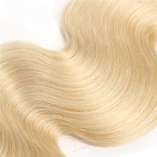 #613 Body Wave 13x4 Human Hair Blonde Transparent Frontal