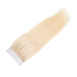 #613 Straight 4x4 Human Hair Blonde Transparent Closure