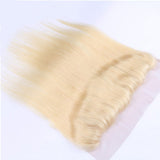 #613 Straight 13x4 Human Hair Blonde Transparent Frontal