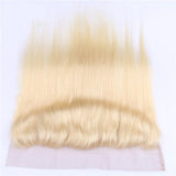 #613 Straight 13x4 Human Hair Blonde Transparent Frontal