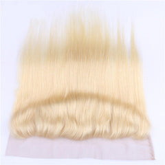 #613 Straight 13x4 Human Hair Blonde Transparent Frontal