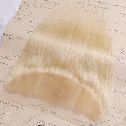 #613 Straight 13x4 Human Hair Blonde Transparent Frontal