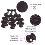 Body Wave Virgin Human Hair Natural Black Bundles(100 grams)