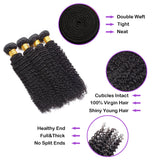 3 Bundle Deals Deep Curly Virgin Human Hair Natural Black