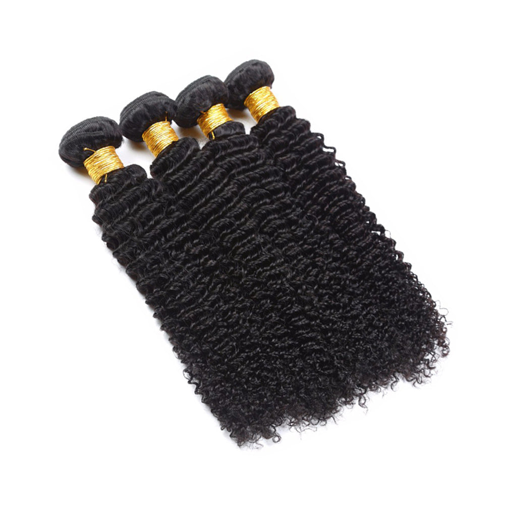 3 Bundle Deals Deep Curly Virgin Human Hair Natural Black