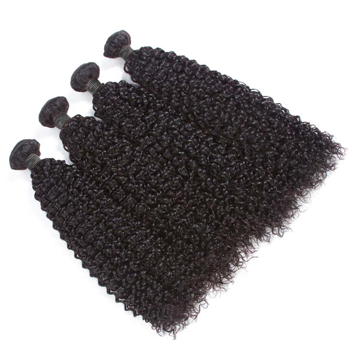 3 Bundle Deals Kinky Curly Virgin Human Hair Natural Black