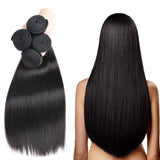 Straight Virgin Human Hair Natural Black Bundles (100 grams)