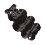 3 Bundle Deals With 13*4 Transparent Frontal Body Wave Virgin Human Hair Natural Black