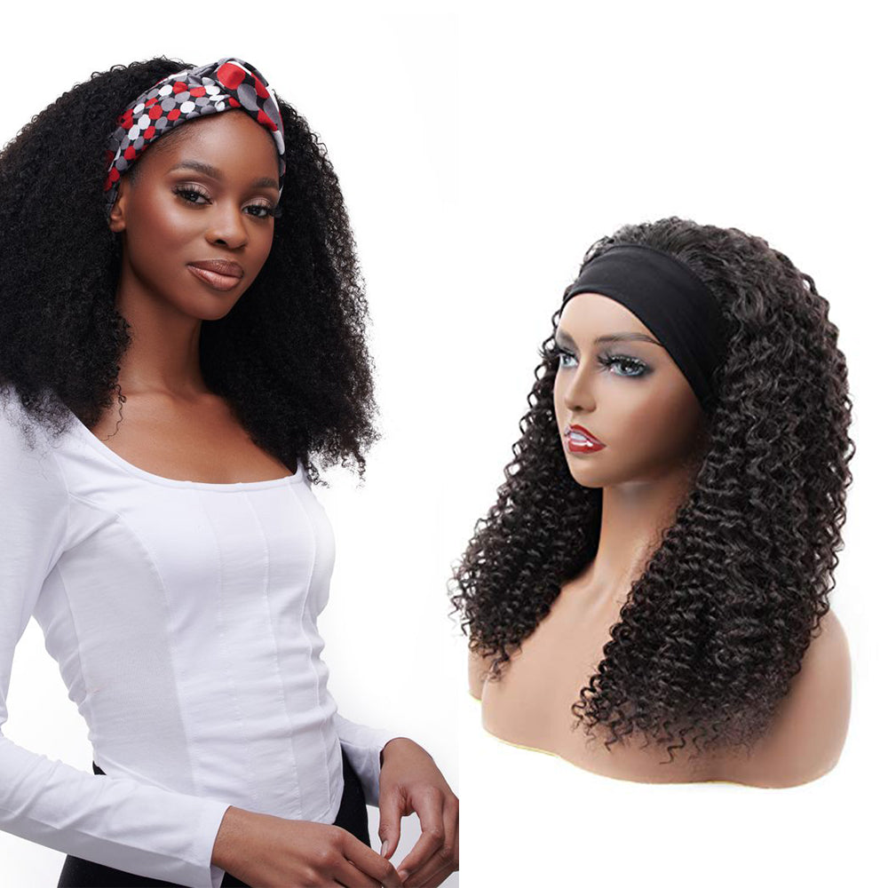 headband wig kinky curly 1b