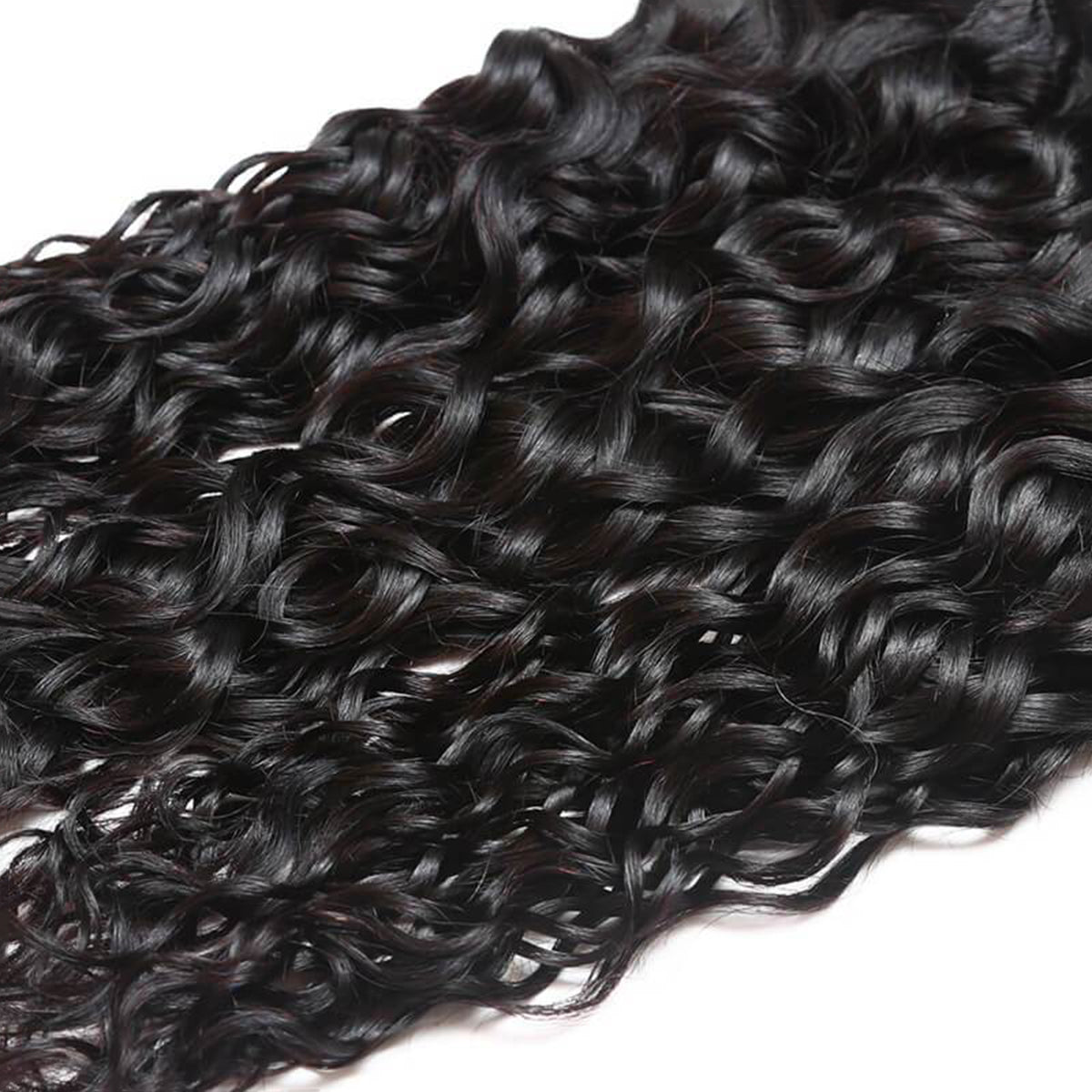 3 Bundle Deals With 13*4 Transparent Frontal Italy Curly Virgin Human Hair Natural Black