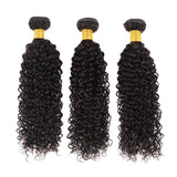 3 Bundle Deals With 13*4 Transparent Frontal Kinky Curly Virgin Human Hair Natural Black