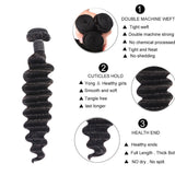 Loose Deep Curly Virgin Human Hair Natural Black Bundles (100 grams)