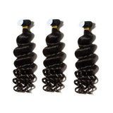 Loose Deep Curly Virgin Human Hair Natural Black Bundles (100 grams)