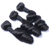 3 Bundle Deals With 13*4 Transparent Frontal Loose Wave Virgin Human Hair Natural Black