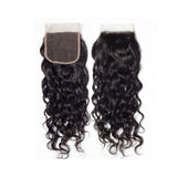 3 Bundle Deals With 4*4 Transparent Closure Natural Curly Virgin Human Hair Natural Black