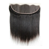 3 Bundle Deals With 13*4 Transparent Frontal Straight Virgin Human Hair Natural Black