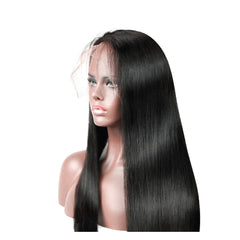 Straight 13x4  Transparent Frontal Lace Wig Natural Black 180% Density