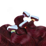 Body Wave Human Hair #99J Tape In (20pcs/50grams)