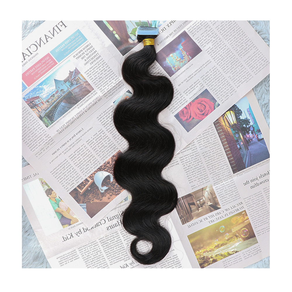 Body Wave Virgin Human Hair Tape In Natural Black  (20pcs/50grams)